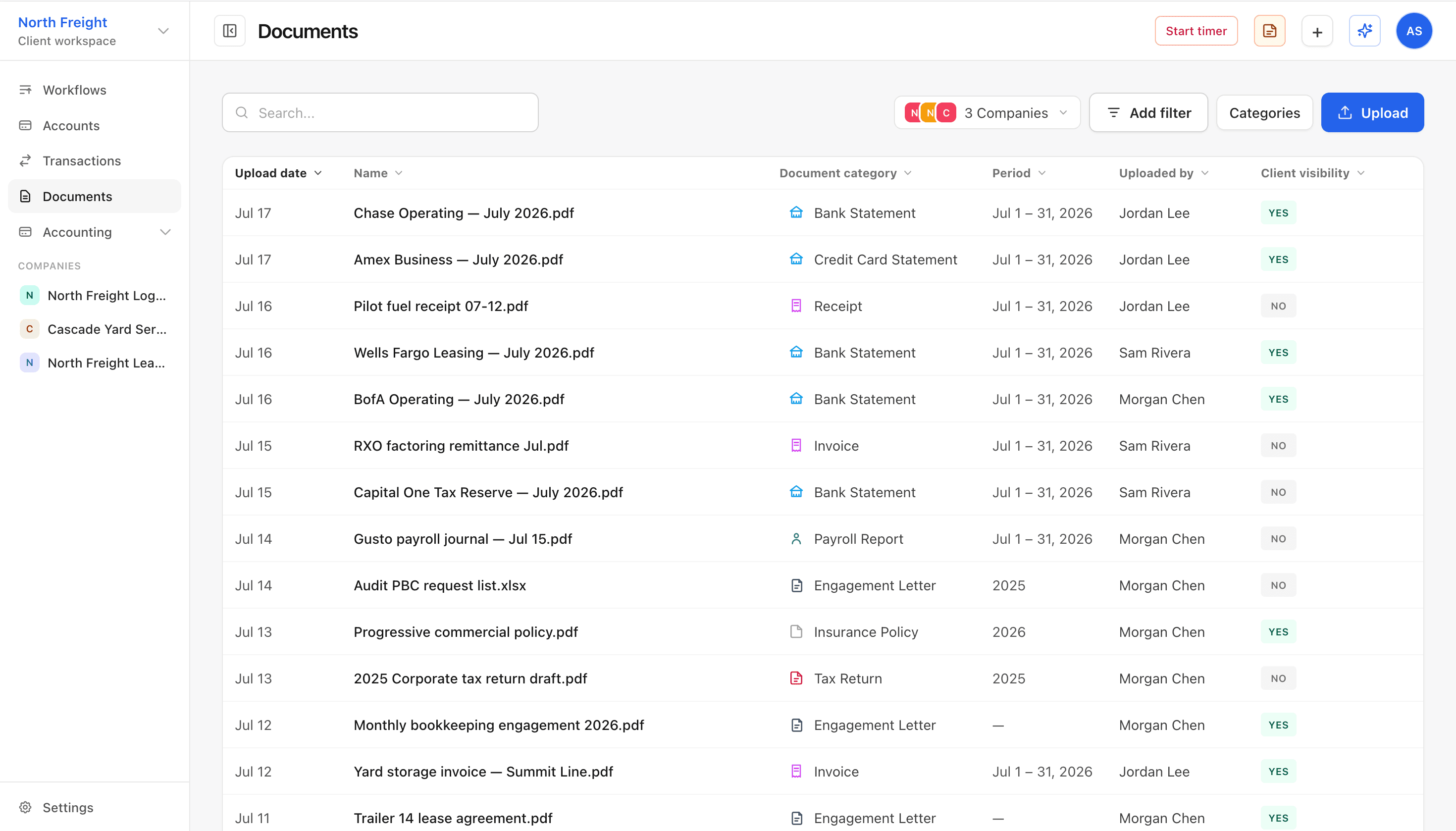 Documents — Synoro product screenshot