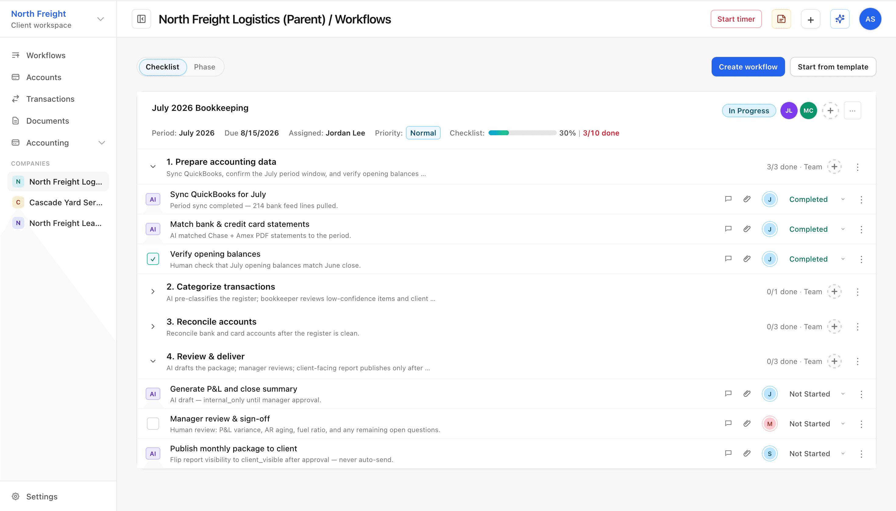 Workflows — Synoro product screenshot